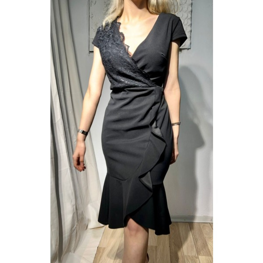 Seasons Butik Kadın Dantel Detaylı Siyah Büyük Beden Abiye Elbise Elbise Fiyatı