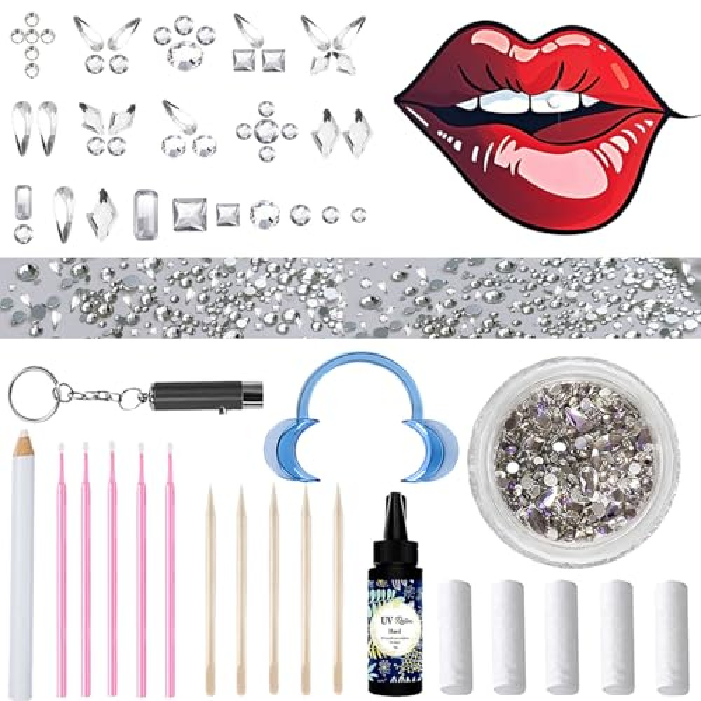 Season's Friends Gems Kit, DIY Jewelry Kit, Professional Fashion Gems Kit with Glue and Light, Crystals Diamond Gems Kit Gold, Jewelry & Accessories Fiyatı