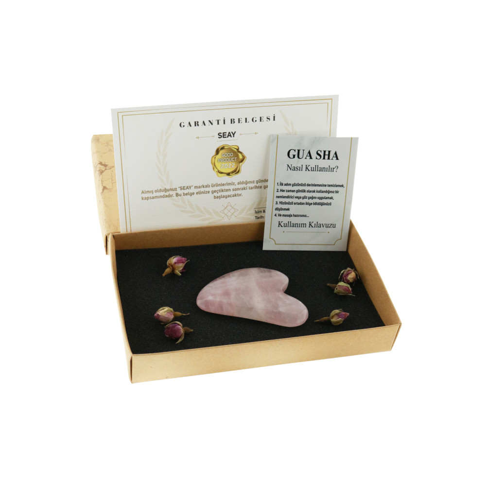 Seay Pembe Kuvars Taşı Gua Sha Yüz Bakımı Kalp Guasha Pembe Quartz Face Guasha 1. Kalite Cilt ve Yüz Bakımı Fiyatı