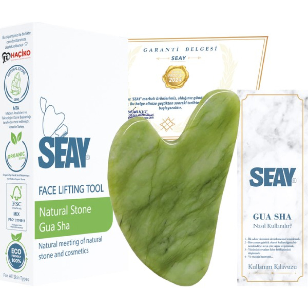 Seay Yeşim Kalp Guasha Yüz Masaj Aleti Face Roller Premium Face Gua Sha Anti-Aging / Yaşlanma Karşıtı Fiyatı