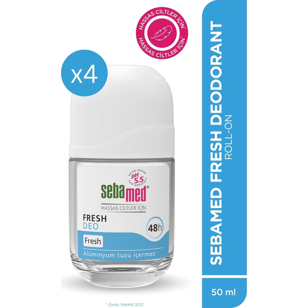 Sebamed Fresh Deodorant Roll-On 50 ml x 4 pH 5 ile Cildin Doğal Yapısını Koruyan Ferahlatıcı Deodorantlar Fiyatı