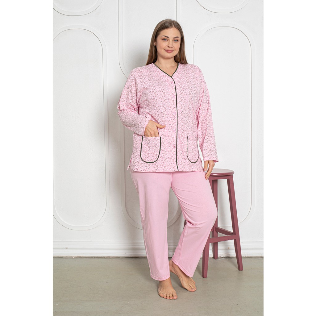 Seboteks %100 Pamuklu Desenli Kadın Pijama Takımı 206 Büyük Beden Rahat Kullanım İçin Kadın Pijama Fiyatı