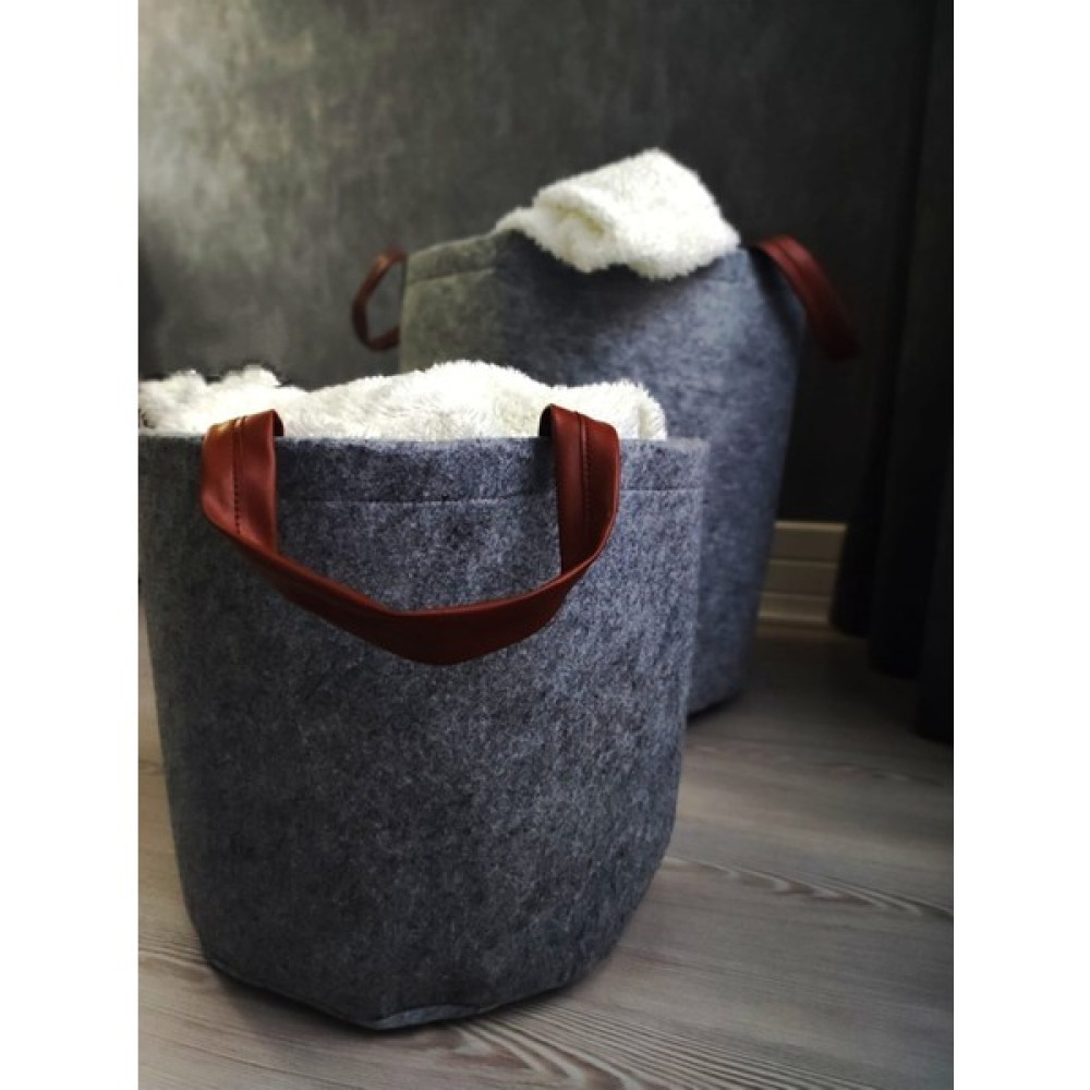 Sebura Çok Amaçlı Çamaşır Sepeti Kirli Kirli Sepeti Saklama Selesi KALIN KEÇE (Dik Durur Eğilme Sarkma Kesinlikle Olmaz) - Gri - 40 x 45 cm Sepet Fiyatı