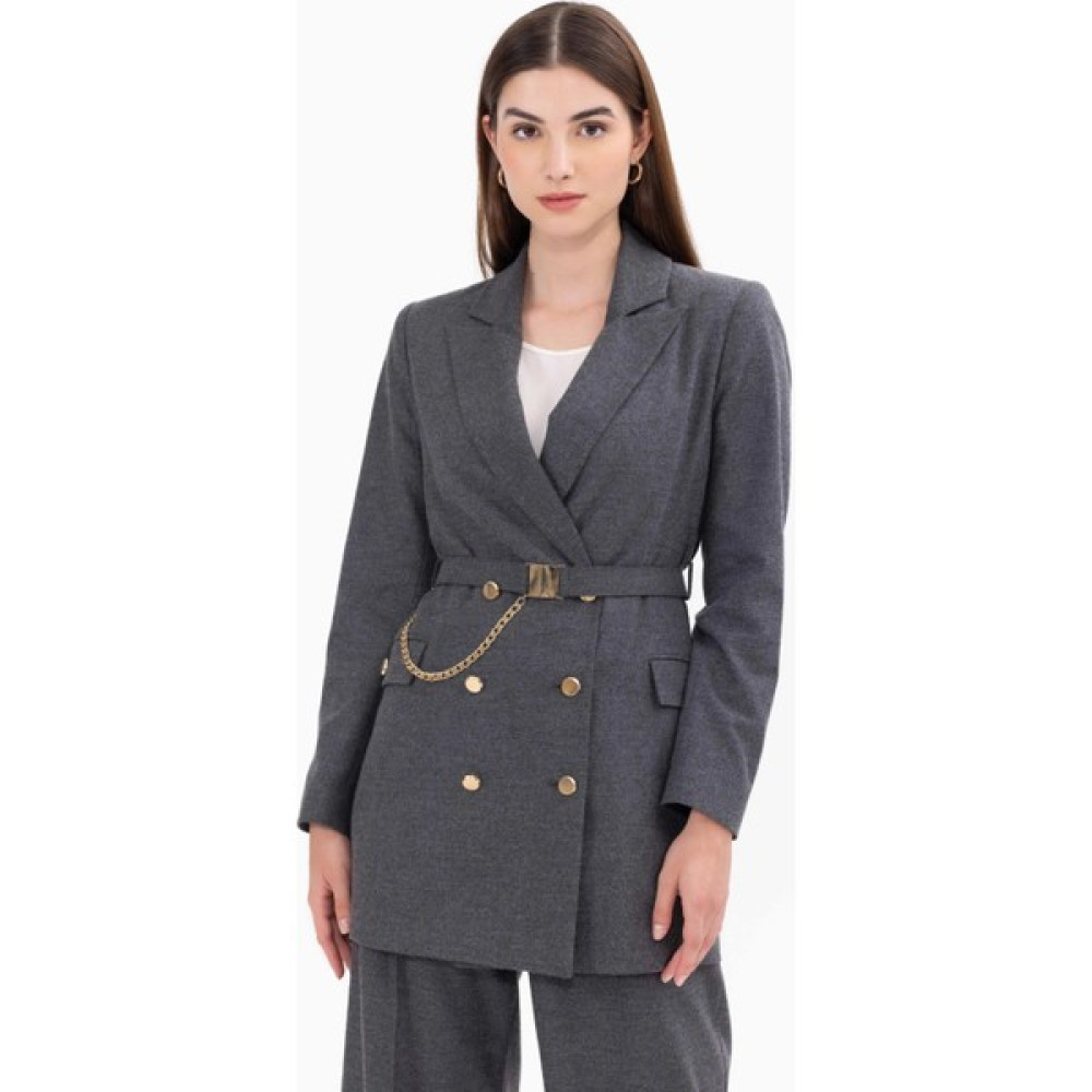 Seçil Kadın Kemerli Zincir Detay Cepli Blazer Ceket 11231305401050 Bayan Ceket Fiyatı