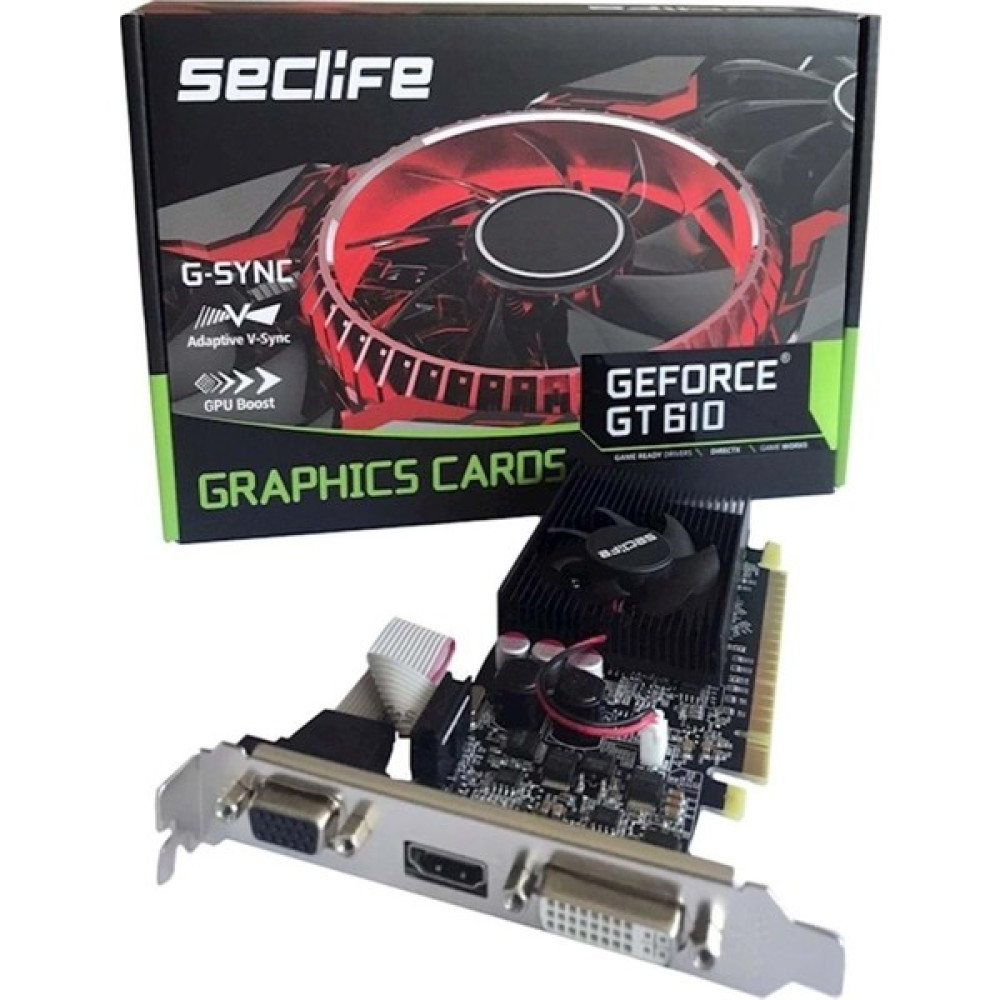 Seclife Geforce GT610 2gb Ddr3 64BIT DVI HDMI VGA Lp Ekran Kartı Ekran Kartları Fiyatı