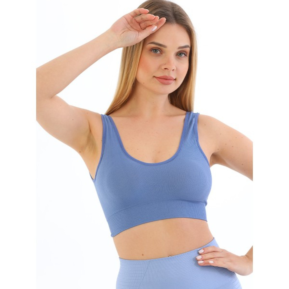 Secret Moda Yeni Sezon Pedli Kalın Askılı Fitilli Toparlayıcı Beli Lastikli Kadın Büstiyer Mavi Kadın İç Giyim / Çamaşır Fiyatı