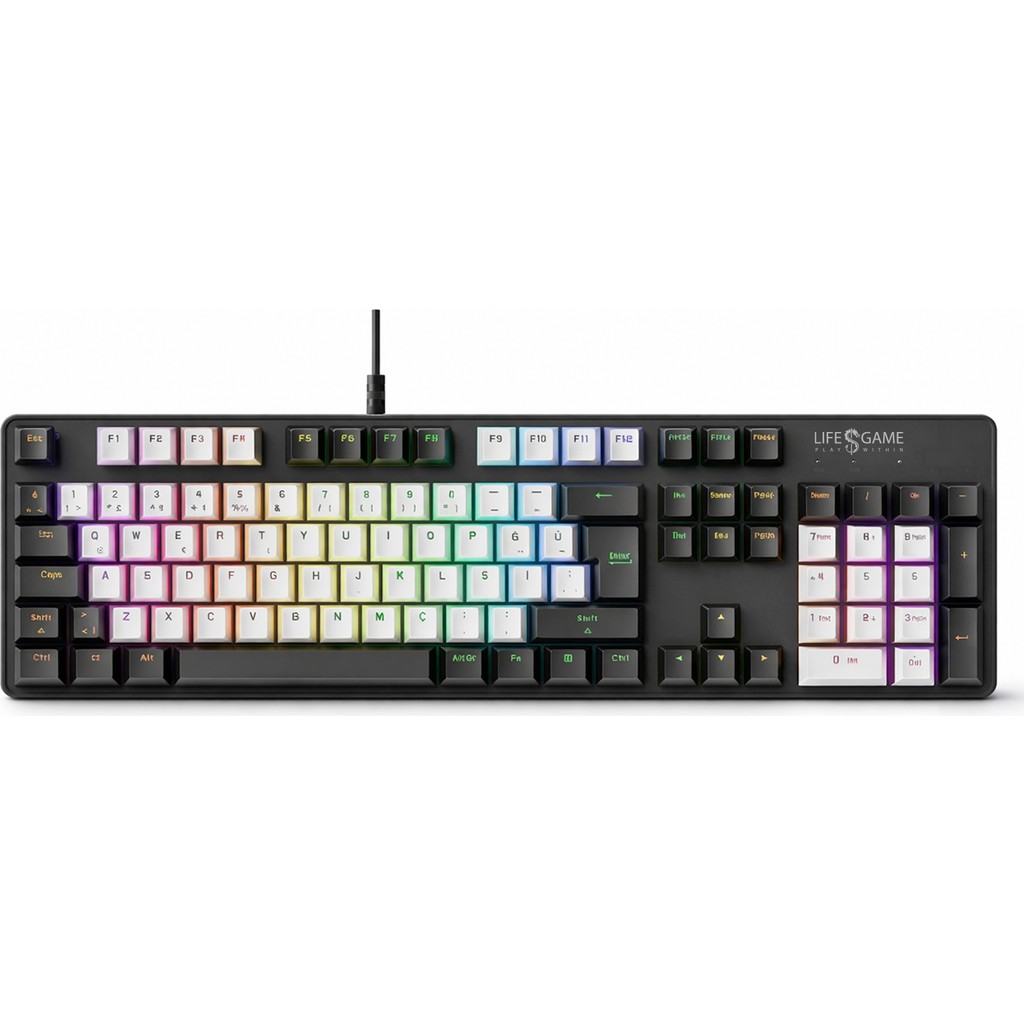 Secuzi LIG Noker RGB Mekanik Türkçe Kablolu Oyuncu Klavyesi I Blue Switch I N-Key Rollover I Anti-Ghosting - Siyah - Beyaz Klavye - Mouse Fiyatı