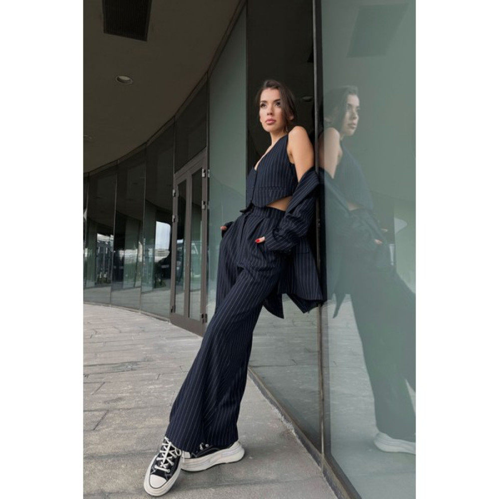 Seda Yalçın Atelier Premium Lacivert Kadın Ceket Yelek Pantolon Takım Kadın Giyim Fiyatı