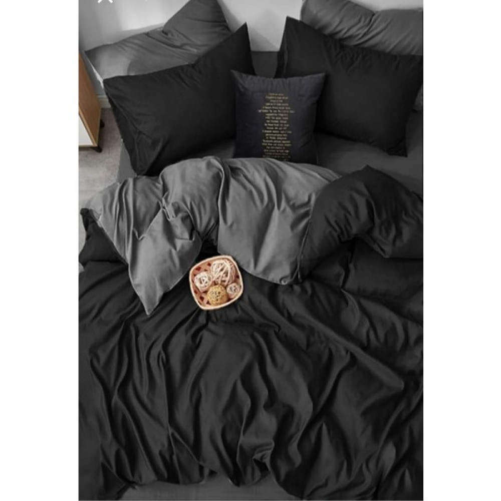 Sedali Home Çarşafı Lastikli Siyah Gri Çift Yönlü Tek Kişilik Nevresim Takımı - Siyah - Gri - 160 x 230 cm Nevresim Takımı Fiyatı