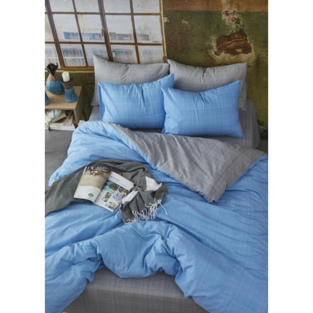 Sedalı Home Pamuklu Tek Kişilik Düz Renk Çift Yönlü Nevresim Takımı - 160 x 230 cm - Mavi - Gri Nevresim Takımı Fiyatı