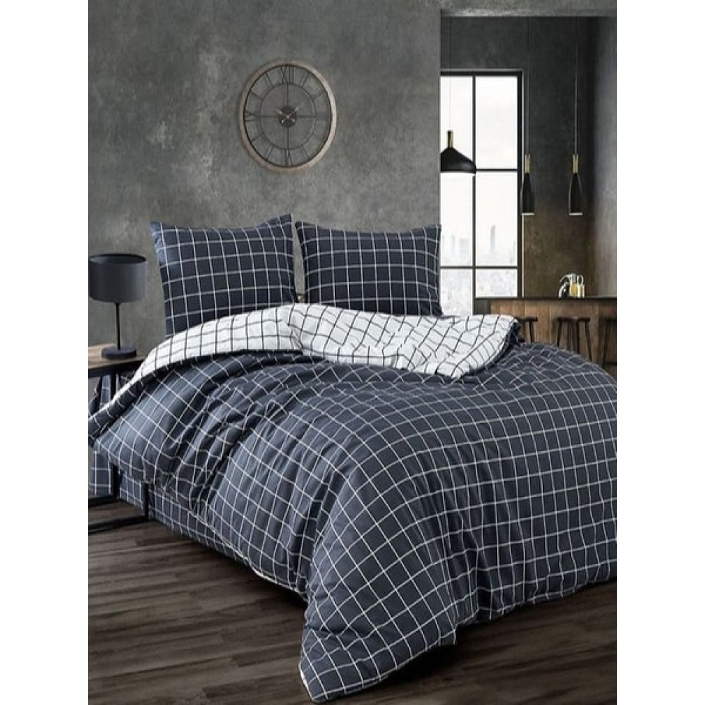 Sedali Home Set - Kareli Siyah Beyaz Çift Yönlü Battal Boy Nevresim Seti - Renkli - 200 x 230 cm Nevresim Takımı Fiyatı