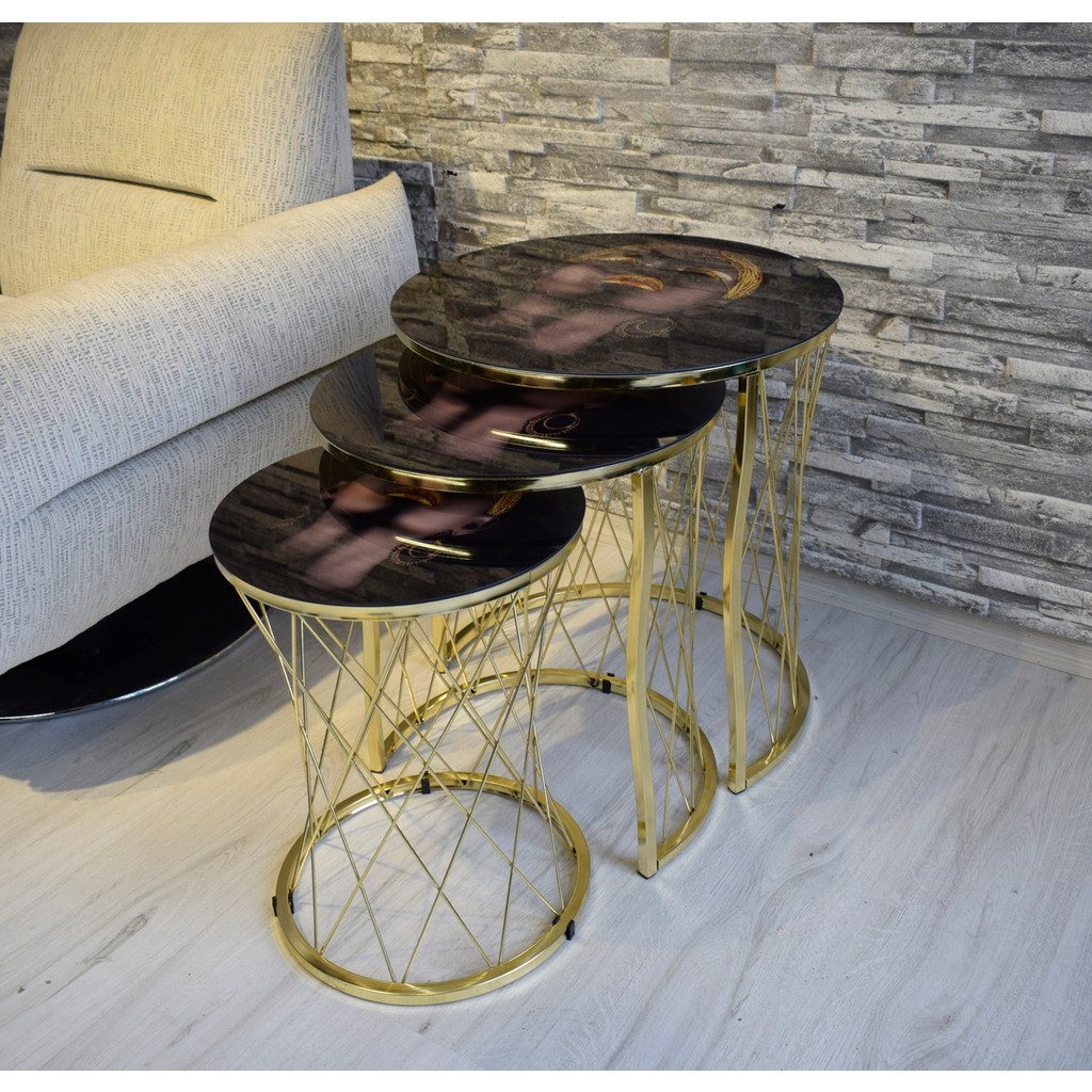 Sedaş Living Units 3 Lü Arap Kızı Temperli Cam Gold Ayaklı Hasır Telli Zigon Sehpa Sedaş-Zigon-Gold - Arap Kızı Desenli Cep Telefonu Ekran Koruyucusu Fiyatı