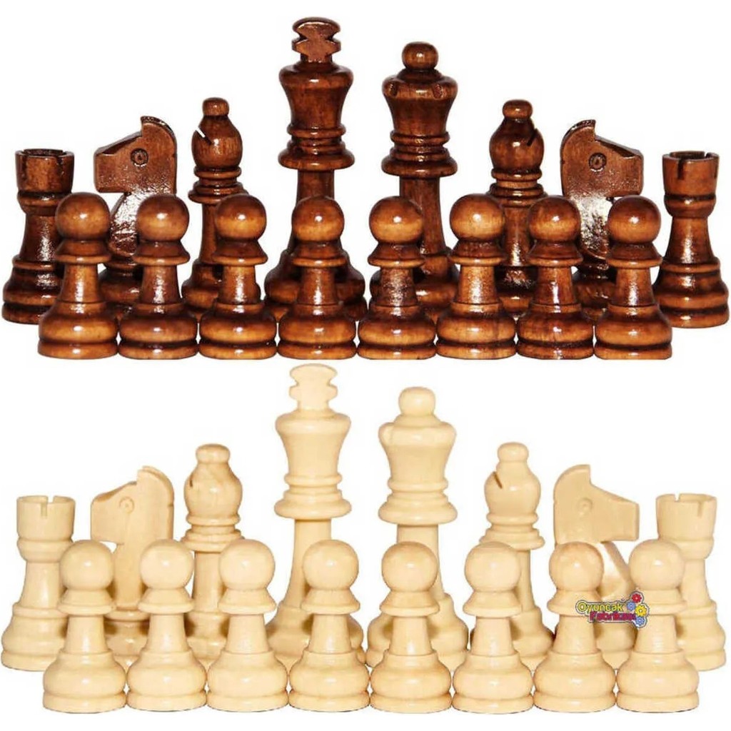 Sedef Ahşap Satranç Taş Seti 32 Parça El İşçiliği Premium Tasarım Şah 8,9 cm Piyon 4 cm Ölçülerinde Satranç Fiyatı