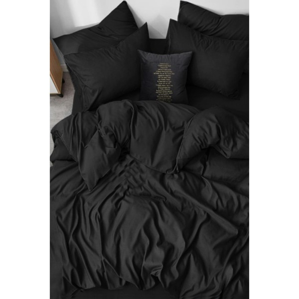 Sedef Home Nevresim Takımı Tek Kişilik Lastikli Çarşaflı 100 x 200-SİYAH - Siyah - 100 x 200 cm Nevresim Takımı Fiyatı
