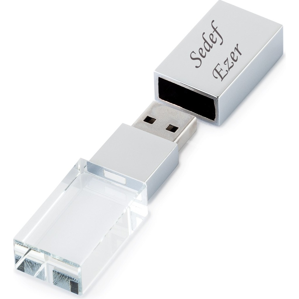 Sedef Silver Isme Kişiye Özel Hediyelik 32 GB Metal Kutulu Kristal USB Bellek - Gümüş RAM Bellekler Fiyatı