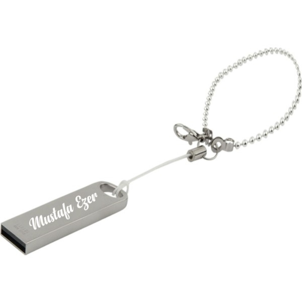 Sedef Silver Kişiye Özel Anahtarlık Zincirli Hediyelik USB Flash Bellek 32 GB - Gri Flash Bellekler Fiyatı