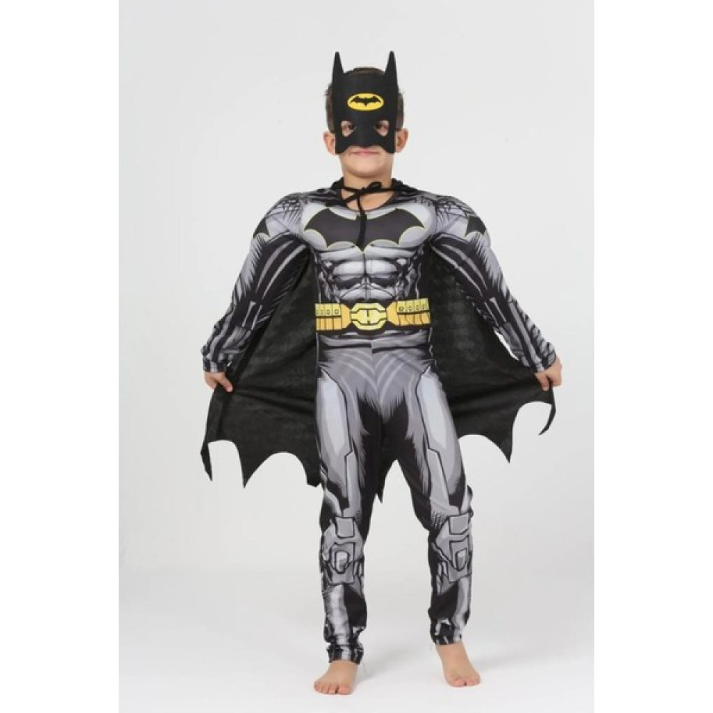 Sedirli Batman Kaslı Çocuk Siyah Pelerinli Maskeli Yarasa Adam Kaslı Kostümü - 5 - 6 Yaş - Renkli Oyuncak Fiyatı