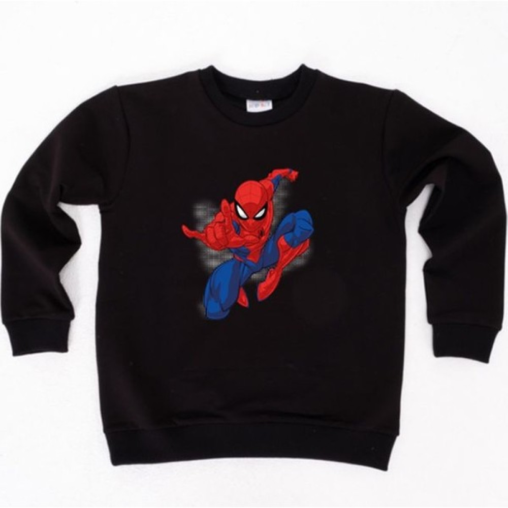 Sedirli Spiderman Baskılı Örümcek Adam Pamuklu Kumaş Çocuk Sweatshirt Erkek Çocuk Sweatshirt Fiyatı