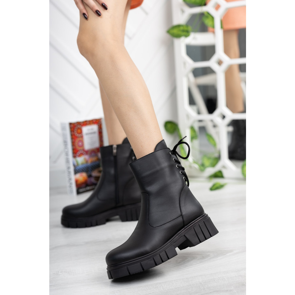 sedora shoes Kadın Topuktan Bağcıklı Siyah Bot& Bootie Postal Kalın Taban 40 Beden Kadın Botları Fiyatı