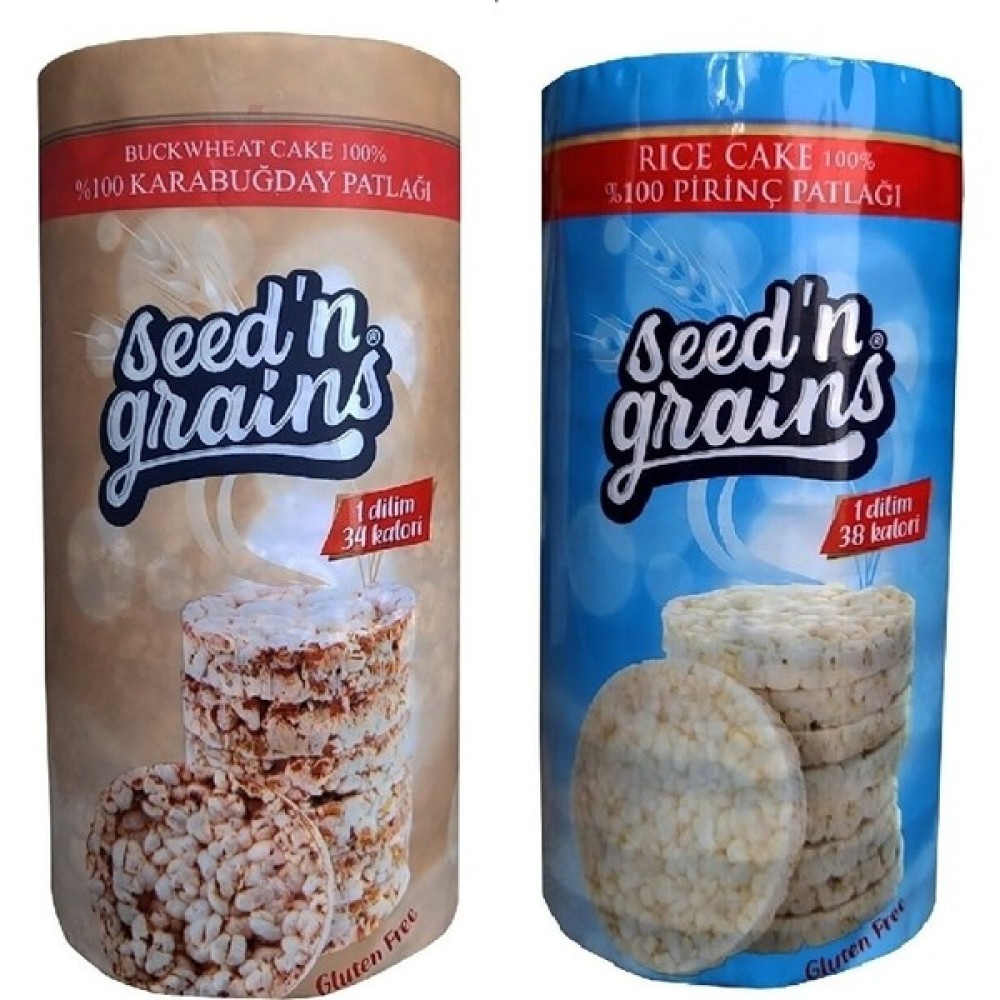 Seed'n Grains Şekersiz 2'li Atıştırmalık Set Pirinç ve Karabuğday Patlağı 2 Adet - 200 gr Diğer Fiyatı