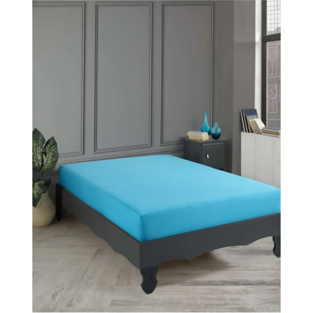Sefa Home Tek Kişilik Lastikli Penye Çarşaf %100 Pamuk - 100x200 - Turkuaz Çarşaf Fiyatı