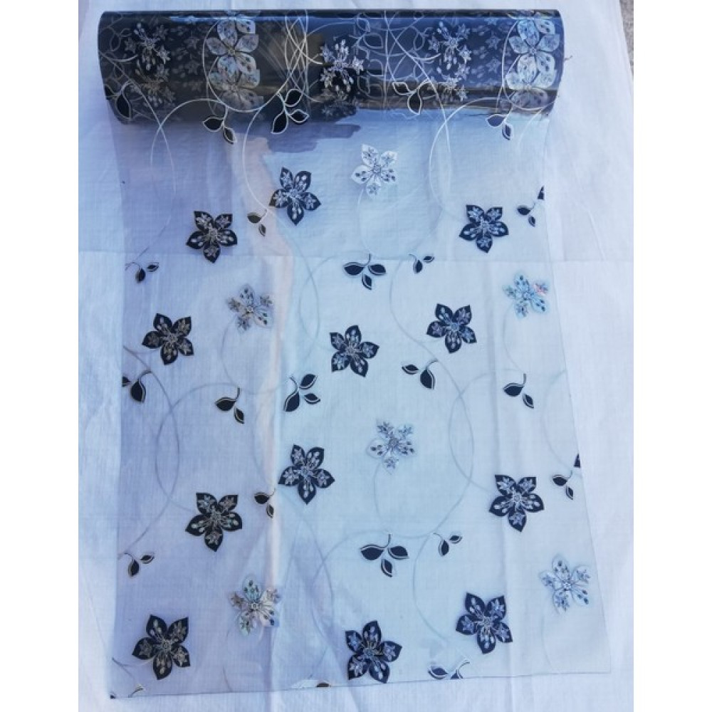 ŞEFFAF DESENLİ 80cm x 110cm GÜLÜN PP MASA ÖRTÜSÜ 1.7mm KALIN PVC KAYMAZ MASA ÖRTÜSÜ - Renkli - 80 x 110 cm Masa Örtüsü Fiyatı