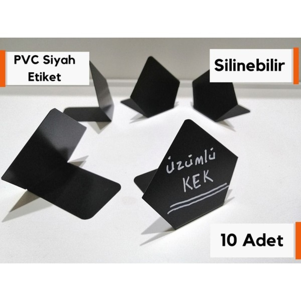 Şeffaf Etiket 10 Adet Karatahta Silinebilir Ayaklı Siyah Etiket Kafe Pasta Kahve Dekoratif Etiket Siyah Pvc Etiket - 6 x 6 cm Baklava Arkaya Yatık Ayaklı Oto Boyaları Fiyatı