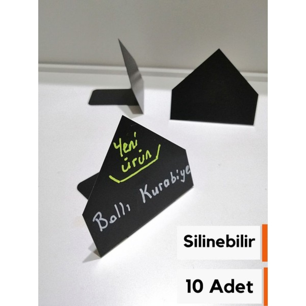Şeffaf Etiket 10 Adet Karatahta Silinebilir Ayaklı Siyah Etiket Kafe Pasta Kahve Dekoratif Etiket Siyah Pvc Etiket - Ok Arkaya Yatık Ayaklı Oto Boyaları Fiyatı