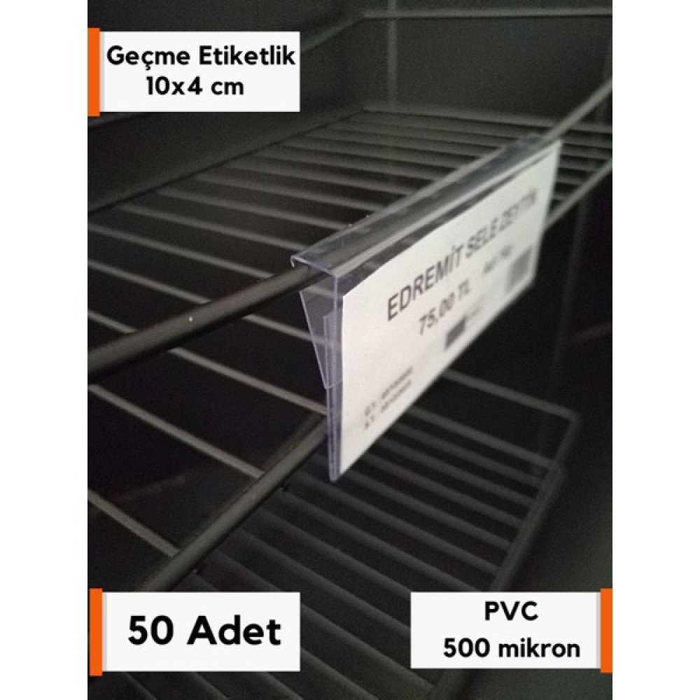 Şeffaf Etiket 50 Adet Pvc Etiketlik 10 x 4 cm Tele Geçebilir Cama Geçebilir Geçme Takma Asma Etiketlik Cebi Plastik Kart Malzemeleri Fiyatı