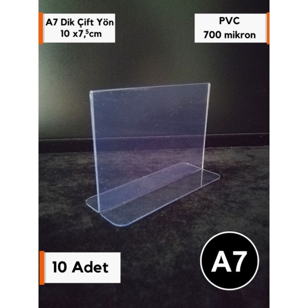 Şeffaf Etiket Pvc A7 Etiketlik Isi ml ik Çift Yönlü Dik Ayaklı Şeffaf Isi ml ik Ürün Etiketliği A7 Masaüstü Föylük - 10 Adet Plastik Kart Malzemeleri Fiyatı