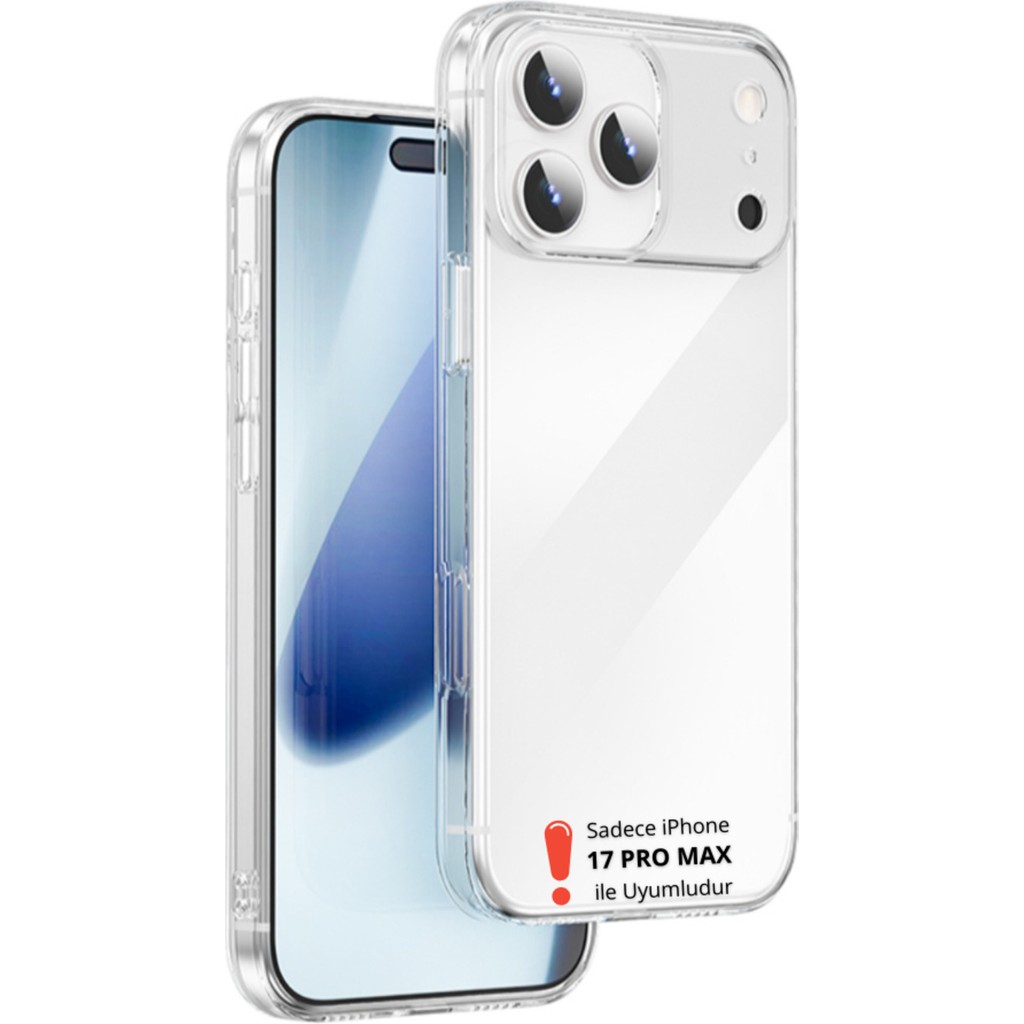 (Şeffaf Mika) iPhone 17 Pro Max Uyumlu Sert Şeffaf Mika Sararmaz Ince Fit Toz Korumalı Kılıf Diğer Fiyatı