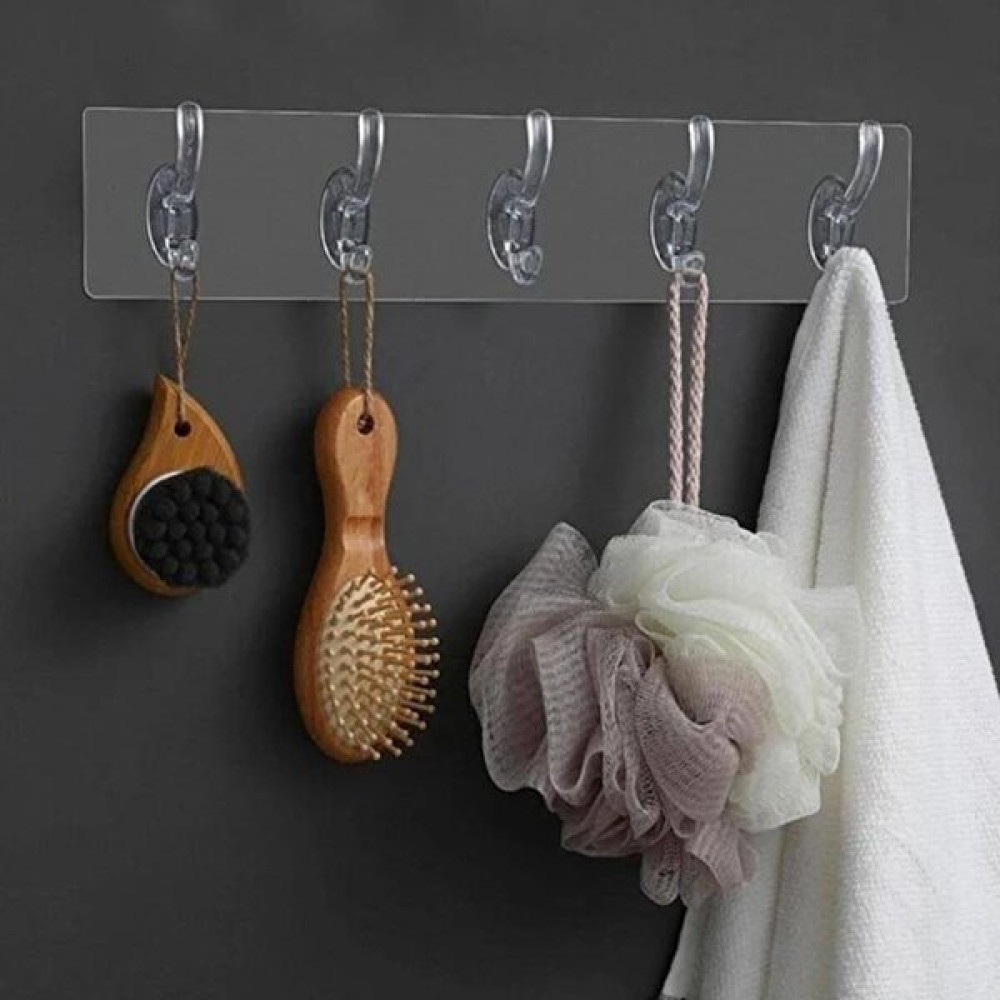 Şeffaf Yapışkanlı 5'li Askı Banyo Askılık Fiyatı