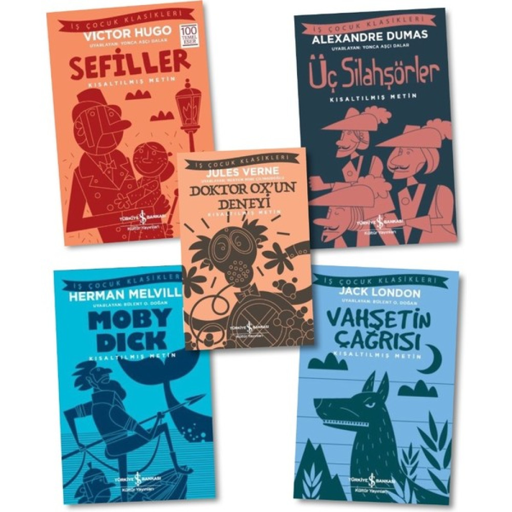 Sefiller - Üç Silahşörler - Doktor Ox'un Deneyi - Moby Dick - Vahşetin Çağrısı, 5 Kitap Öykü Kitapları Fiyatı