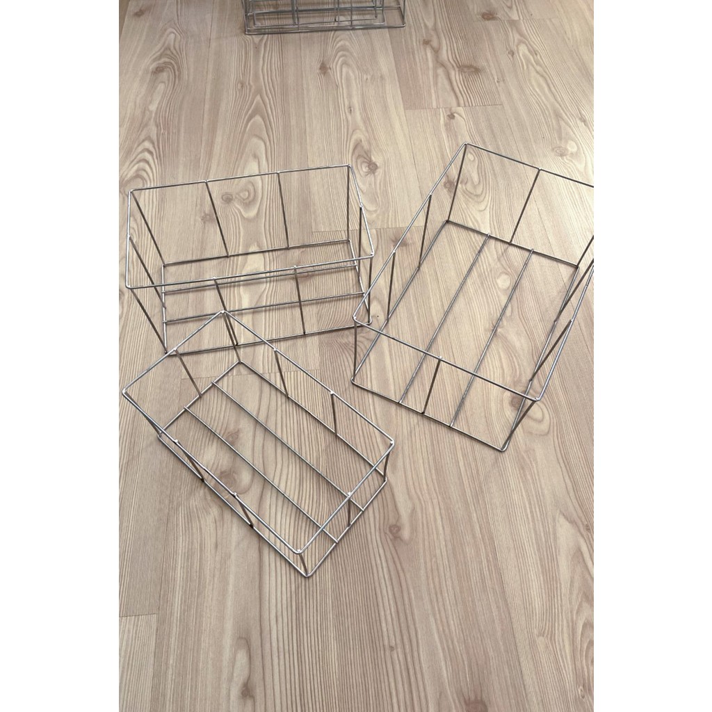 Segi Home Decor Metal Makrome Kalıbı Üçlü Sepet Seti Makrome Sepet İskeleti 3 Farklı Boy - 15x35x22.5 - 15x30x17 - 12.5 x27x15CM - Gümüş Diğer Fiyatı