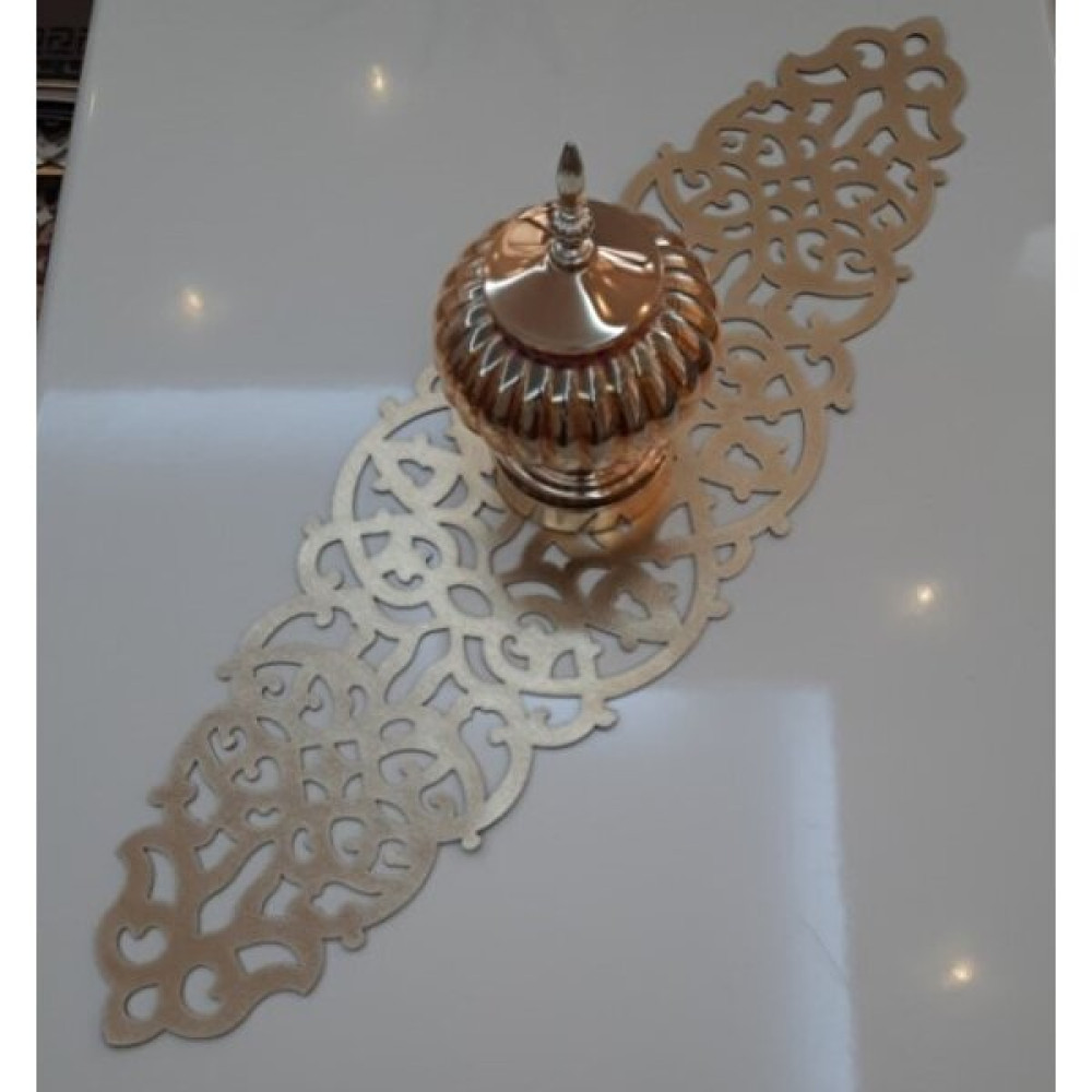Sehara Runner - Masa Örtüsü - Sehpa Örtüsü - Suni Deri - 4 Parça Kahve Snumluğuyla Birlikte 5 Parça - 32 x 98 cm Amerikan Servis Fiyatı