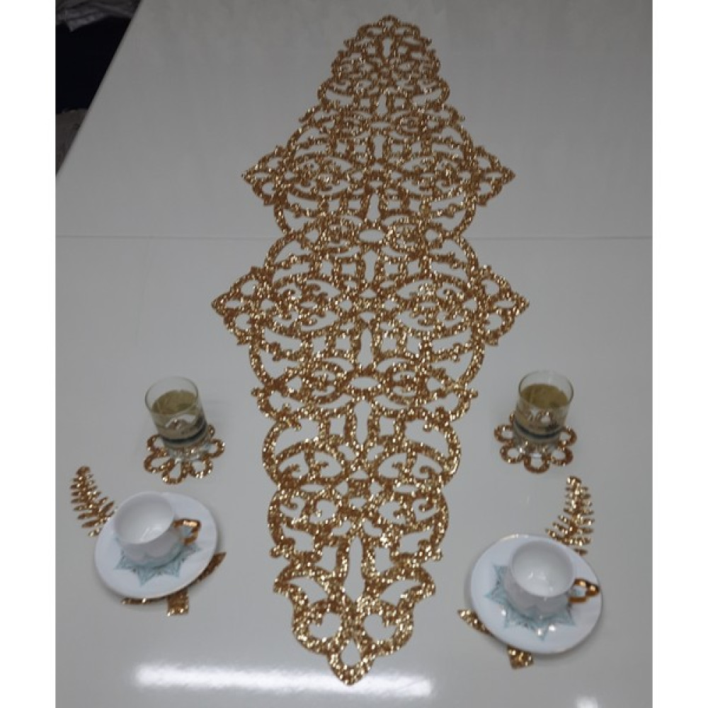 Sehara Sehara/runner/masa Ranırı/ 40X125CM /suni Deri / Işıltılı/simli Gold/ - Gold - 40 x 125 cm Masa Örtüsü Fiyatı