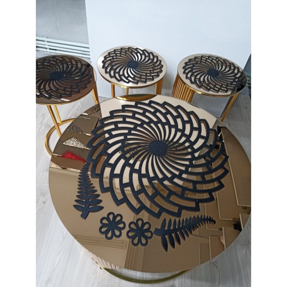 Sehara Sehpa Örtü Seti/siyah Suni Deri/1 Ad 60CM Orta Sehpa Runnerı,3 Ad 33CM Zigon Örtüsü - 33 x 33 cm - Siyah Masa Örtüsü Fiyatı