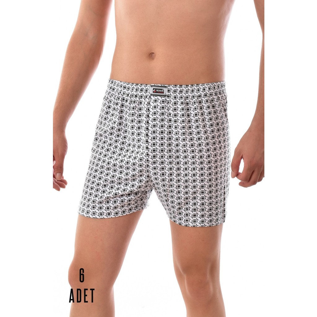 Seher 6 Adet Seher Erkek Pamuklu Desenli Boxer Erkek Boxer Fiyatı