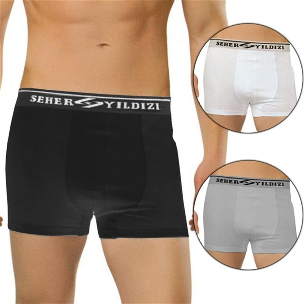 Seher Yıldız 6'lı Paket Erkek Likralı Elastan Boxer Külot Renkli Erkek Boxer Fiyatı