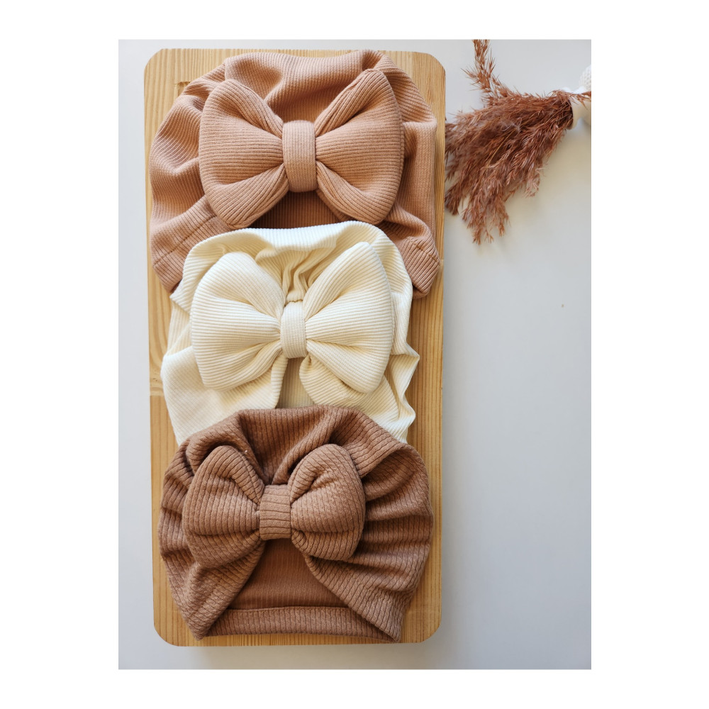 SeherBebeButik Kız Bebek & Çocuk Renkli Fiyonk Bone 3Lü Set 0-2 Yaş Beden Bere & Kulaklık Fiyatı