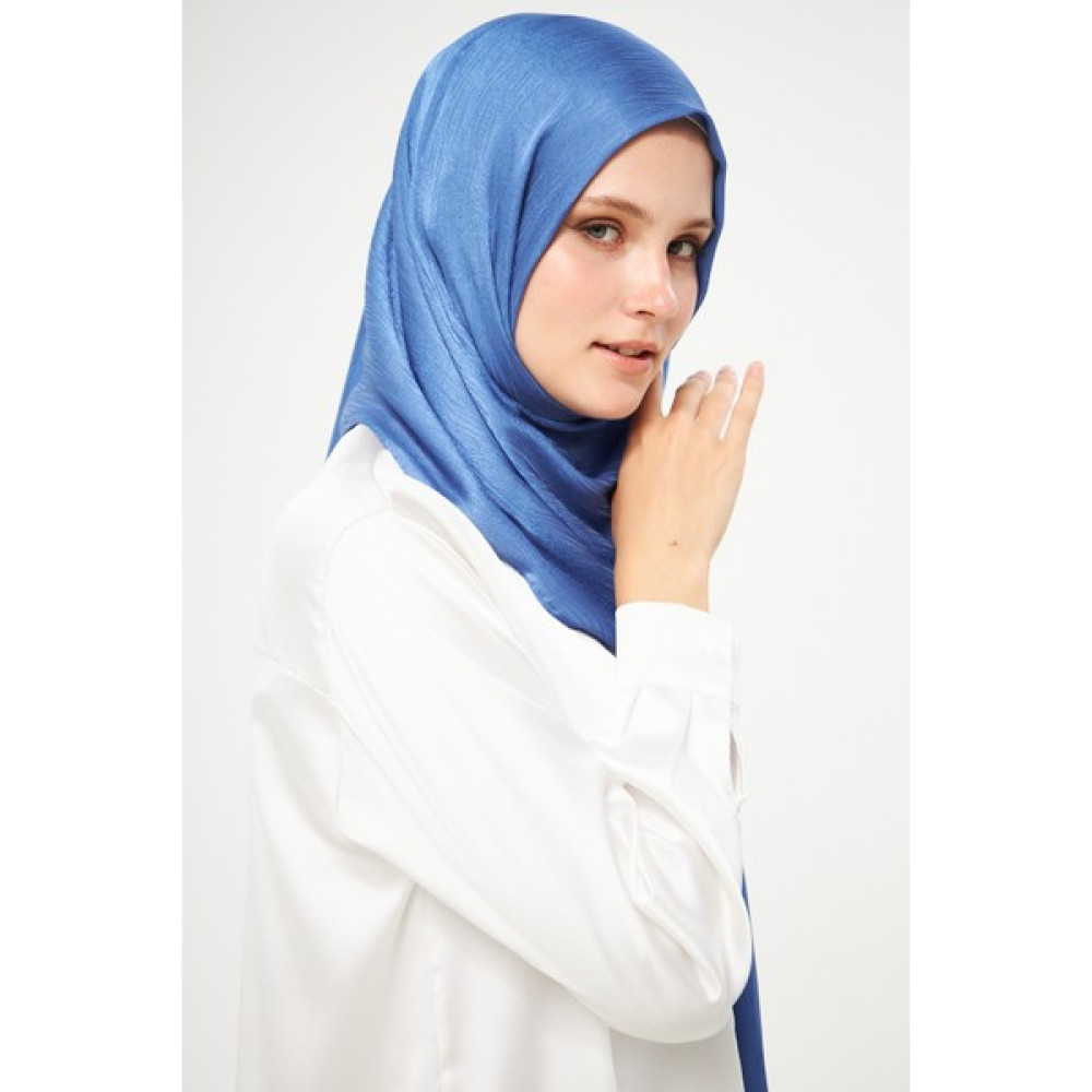 Şehr-i Şal Sakafashion Jakarlı Ağaç Kabuğu Desenli Şal - Mavi Şal / Fular & Eşarp Fiyatı