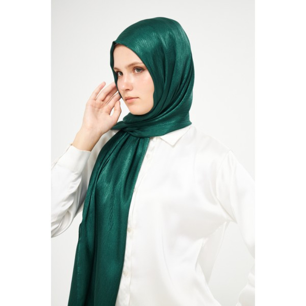 Şehr-i Şal Sakafashion Jakarlı Ağaç Kabuğu Desenli Şal - Petrol Yeşili Şal / Fular & Eşarp Fiyatı