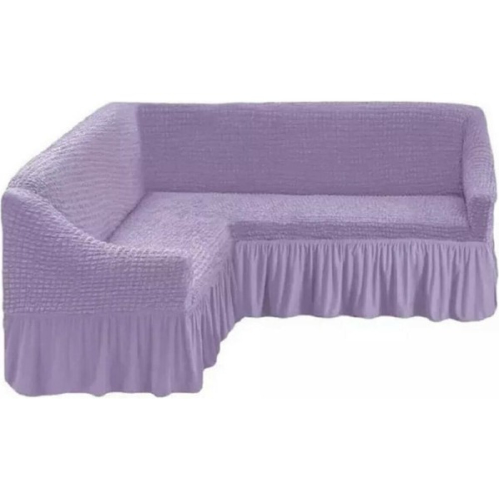 Sehra Bürümcük Köşe Koltuk Örtüsü Standart Lastikli Etekli L Koltuk Takımı L Köşe Koltuk Örtüsü - 180 x 350 cm - Açık Lila Koltuk & Kanepe Örtüsü Fiyatı