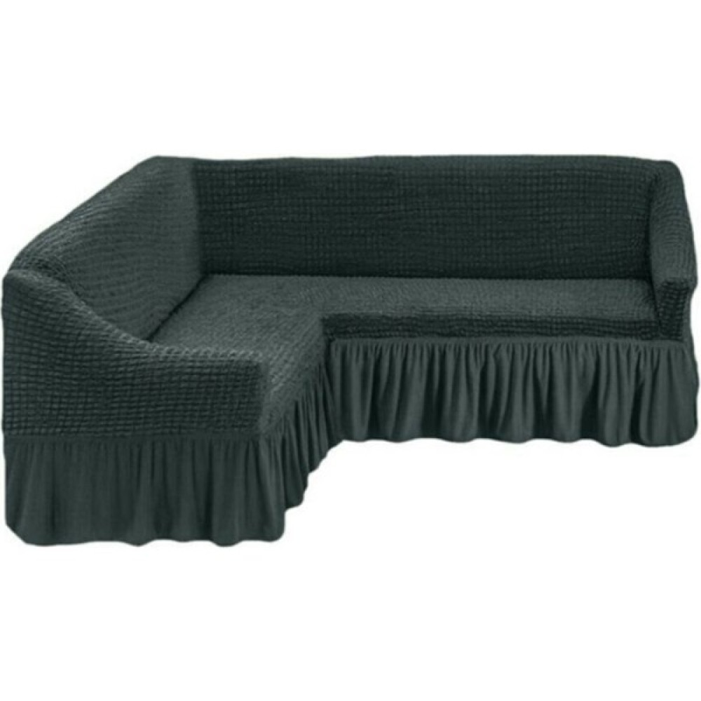 Sehra Bürümcük Köşe Koltuk Örtüsü Standart Lastikli Etekli L Koltuk Takımı L Köşe Koltuk Örtüsü - 180 x 350 cm - Antrasit Koltuk & Kanepe Örtüsü Fiyatı