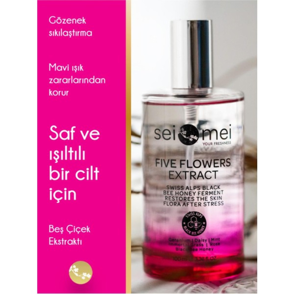 Seimei Cosmetic Sei Mei Five Flowers Extract Black Bee Honey Tonik Gözenek Sıkılaştırıcı Tonik Cilt Temizleme ve Peeling Fiyatı