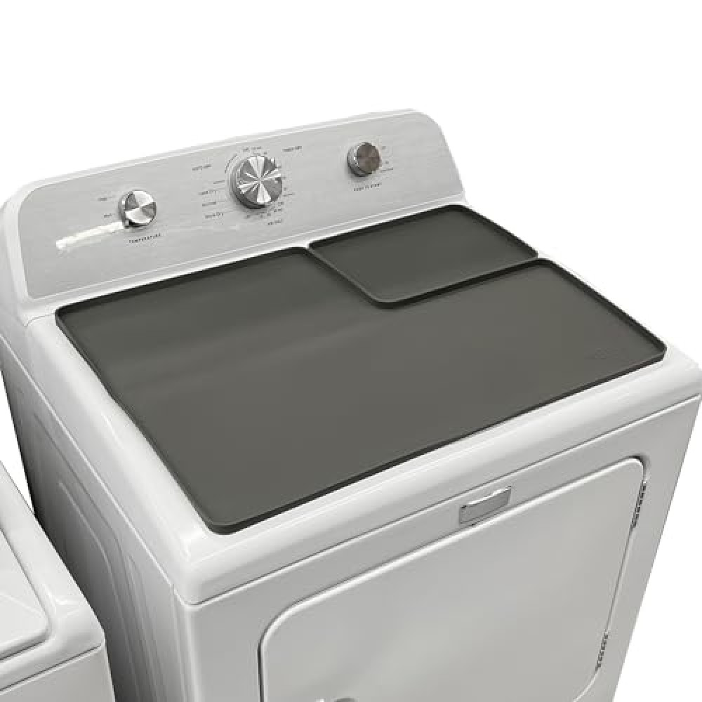 SEIRI 1pcs Dryer Top Protector Mat with Lint Trap Hole Cut Out Set, 26" x 18" Silicone Dryer Top Protector Mat Non-Slip Waterproof Laundry Dryer Cover for the Top (Dark Gray) Beyaz Eşya Aksesuarları Fiyatı