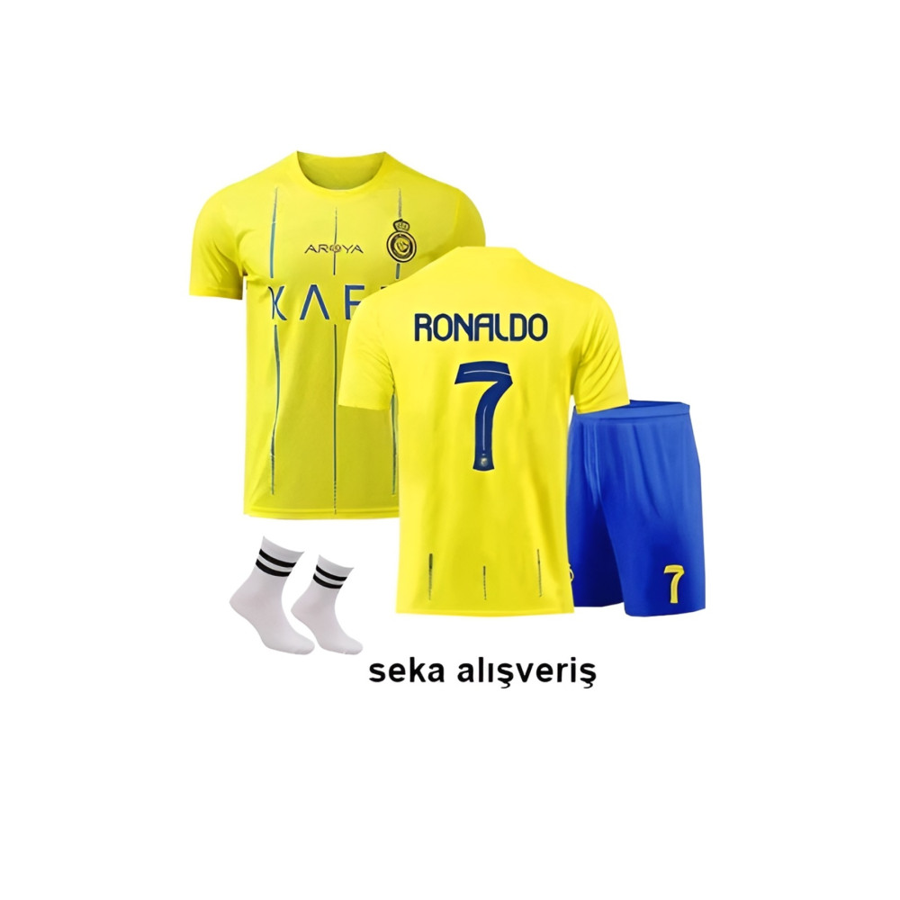 Seka Alışveriş Ronaldo Yeni Sezon Sarı Al Nassr 3lü Çoçuk Futbol Forması 13-14 Yaş Beden Erkek Forma Fiyatı