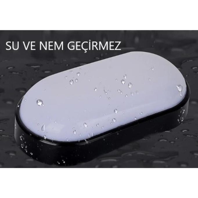 Sekatech Horoz Aydos 15W Oval Siyah LED Nem Su Geçirmez Banyo Bahçe Modern Tavan Lambası Beyaz Işık Diğer Fiyatı