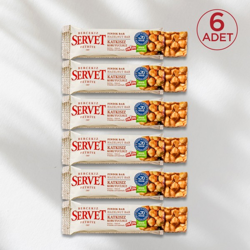 Şeker İlavesiz Fındık Krokan Bar 120 gr (6 x 20 gr) Diğer Fiyatı