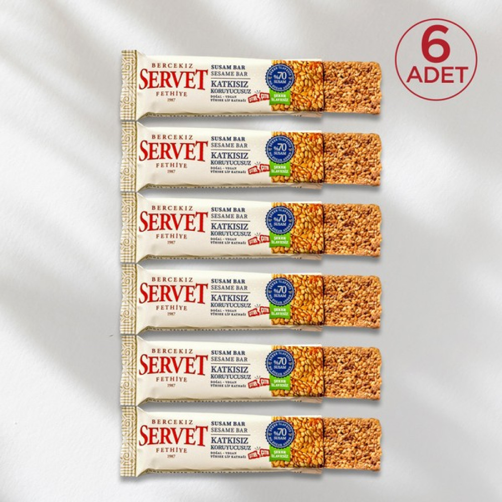 Şeker İlavesiz Susam Krokan Bar 120 gr (6 x 20 gr) Diğer Fiyatı